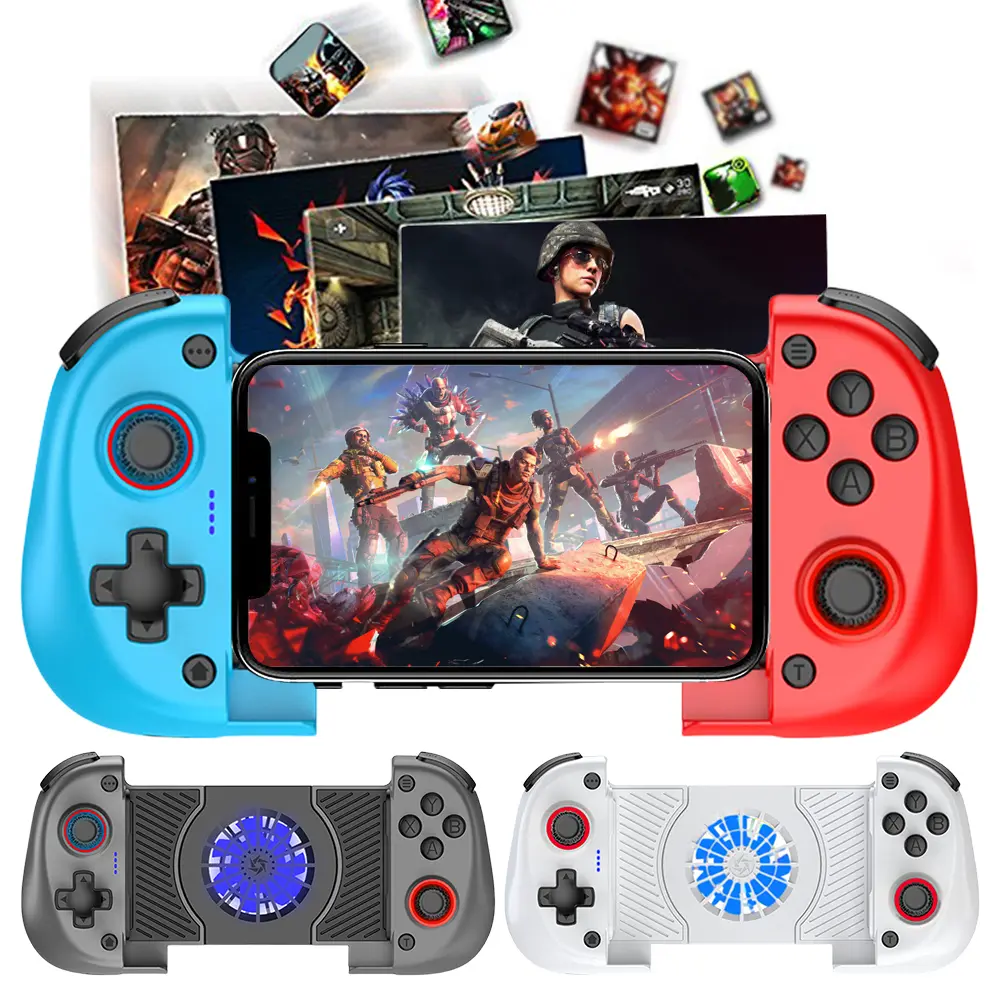 X3 Wireless Phone Controller with Cooling Fan Bluetooth-Compatible Mobile Game Controller for Android Phone iOS iPhone PC Switch
