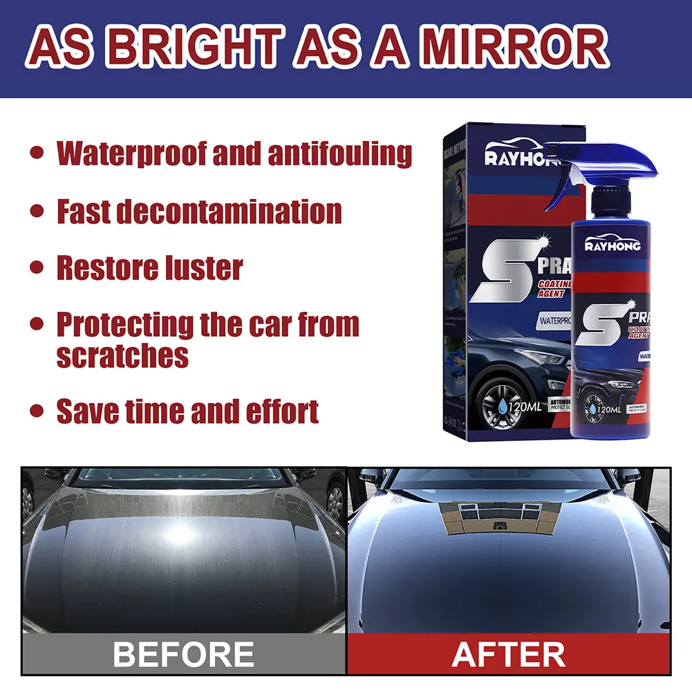 3 In 1 Car Ceramic Coating Spray Nano Repair Spray Dirt Stain Hydrophobic Wax Polish Paint Care Car Scratch Remover Repair Tools