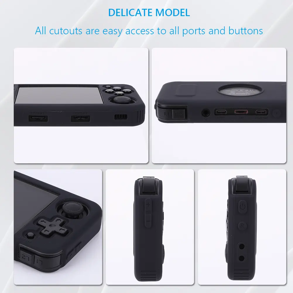 Silicone Case For ANBERNIC RG35XX H Game Console Protector Shockproof Protective Cover Soft Silicone Sleeve Skin with Lanyard