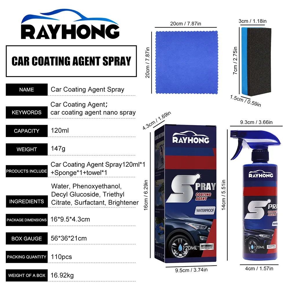 3 In 1 Car Ceramic Coating Spray Nano Repair Spray Dirt Stain Hydrophobic Wax Polish Paint Care Car Scratch Remover Repair Tools