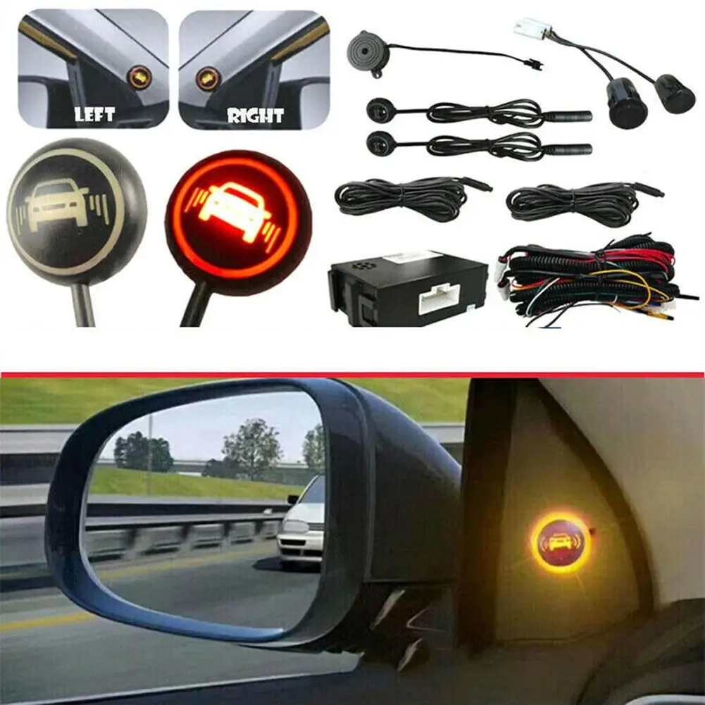 BSD Car Blind Spot Detection Waterproof Warning Light Monitor System Parking Sensor Assist Lane Changing Automotive Accessories