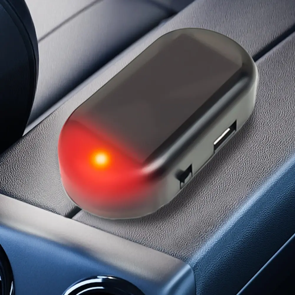 1-10pcs Car Fake Security Light Super Bright Wireless Warning Anti-Theft Caution Lamp Solar Powered Simulated Dummy Alarm Light