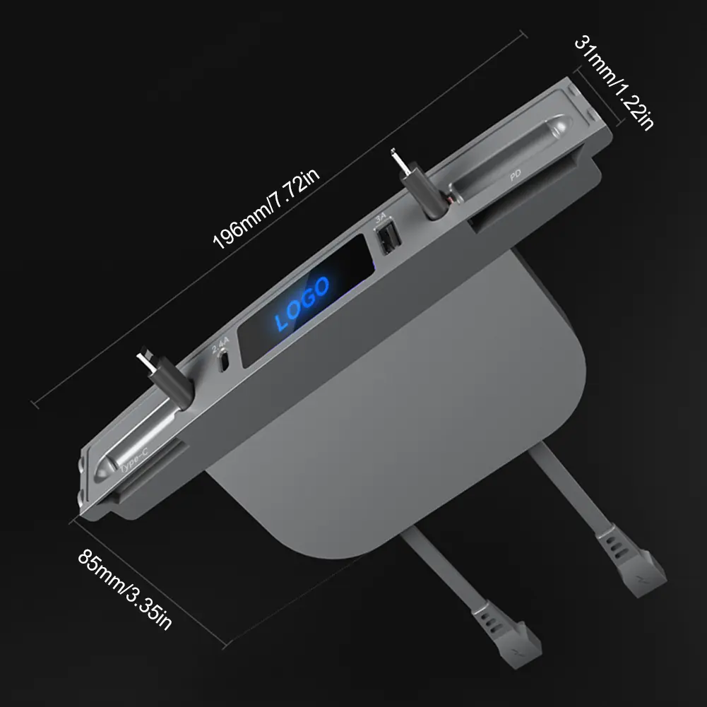 Docking Station 27W PD Center Console Smart Sensor Dual USB USB Centre Console Adapter Digital Display QC3.0 for Tesla Model 3 Y