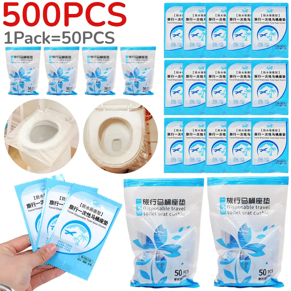 Disposable Toilet Seat Cover Waterproof Safety Toilet Seat Mat Individually Packed Toilet Seat Cover Pads for Outdoor Camping