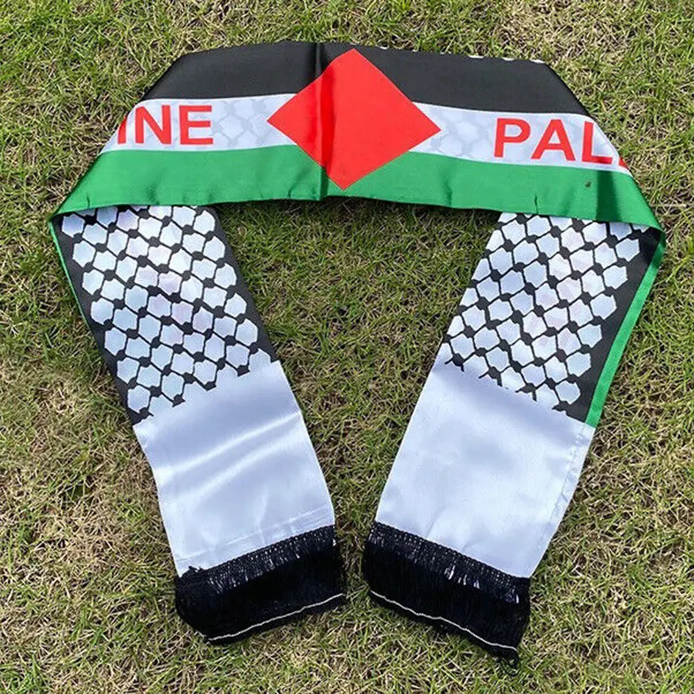 30-1PC Palestine Shawl Flag Scarf Palestine Scarf Printing Satin Palestinian Flag Scarf Palestinian National Day Scarves