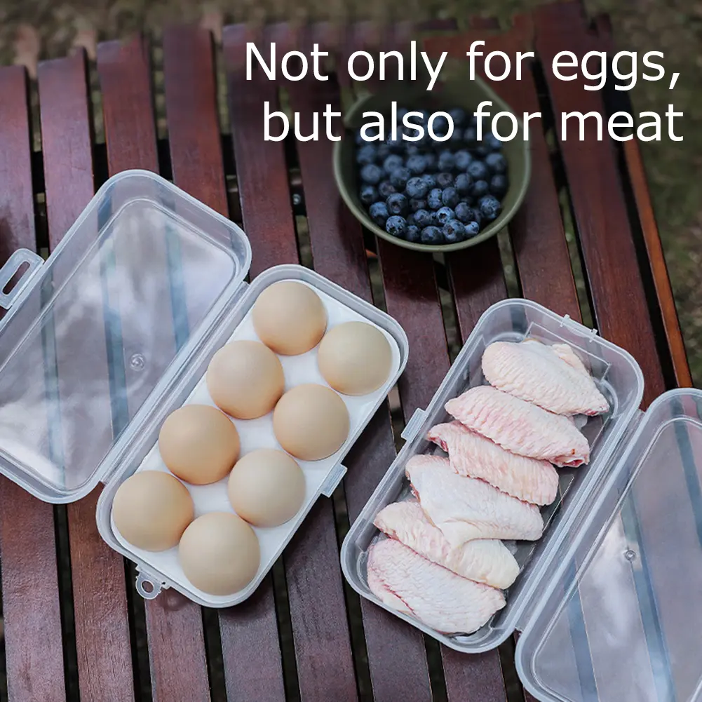 1/3/5pcs Portable Eggs Box 3/4/8 Grids Egg Holder with Lid Outdoor Camping Picnic Egg Storage Box Transparent Kitchen Organizer