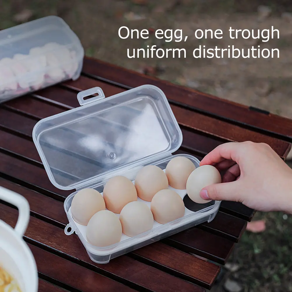 1/3/5pcs Portable Eggs Box 3/4/8 Grids Egg Holder with Lid Outdoor Camping Picnic Egg Storage Box Transparent Kitchen Organizer