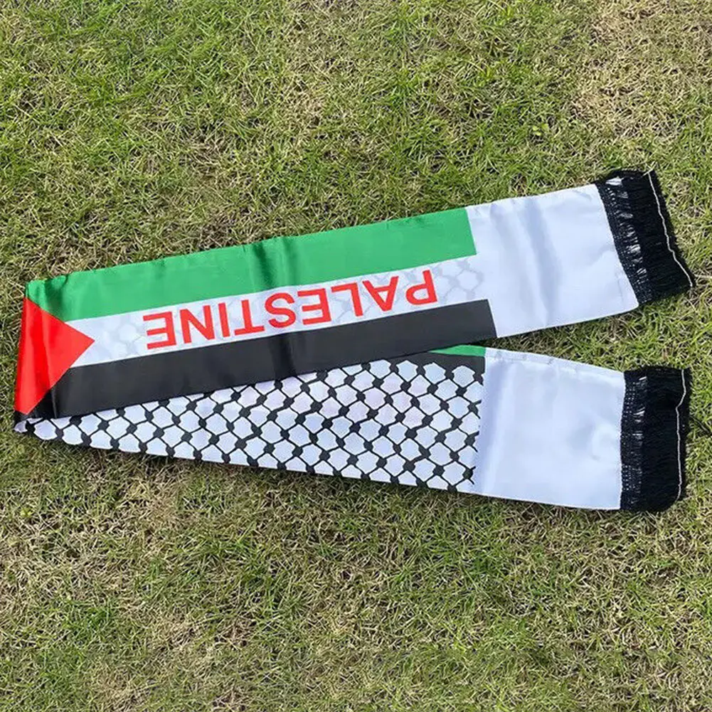 30-1PC Palestine Shawl Flag Scarf Palestine Scarf Printing Satin Palestinian Flag Scarf Palestinian National Day Scarves