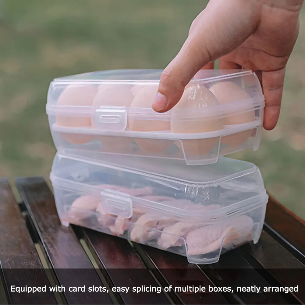 1/3/5pcs Portable Eggs Box 3/4/8 Grids Egg Holder with Lid Outdoor Camping Picnic Egg Storage Box Transparent Kitchen Organizer