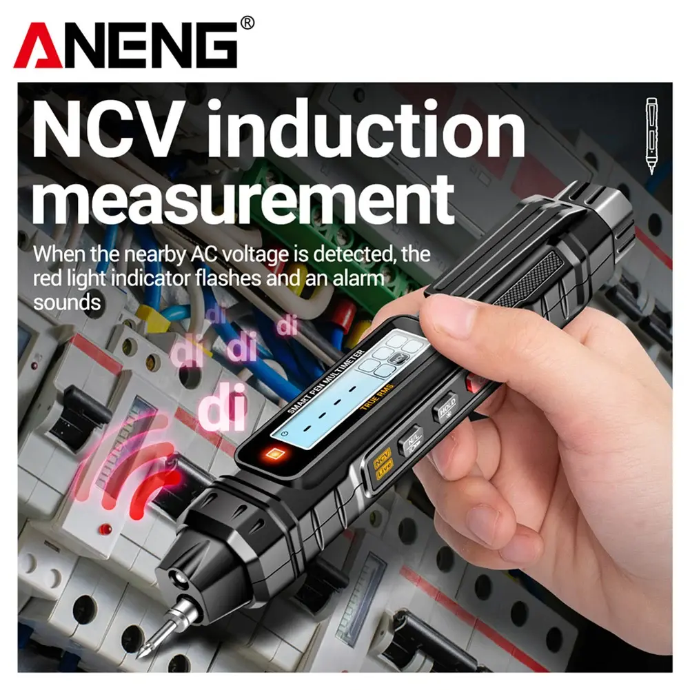 ANENG A3005 Digital Multimeter Pen Type Electrical Voltmeter Ammeter 4000 Counts Non-Contact AC/DC Current Voltage Tester Meter