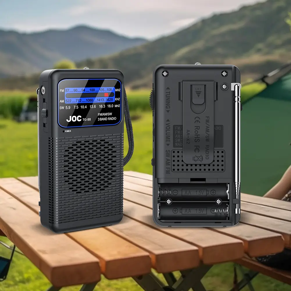 Portable Emergency Radio FM AM SW Radio Transistor with LED Flashlight Battery Operated Radio Player for Outdoor Camping Hiking