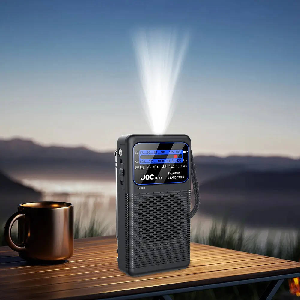 Portable Emergency Radio FM AM SW Radio Transistor with LED Flashlight Battery Operated Radio Player for Outdoor Camping Hiking