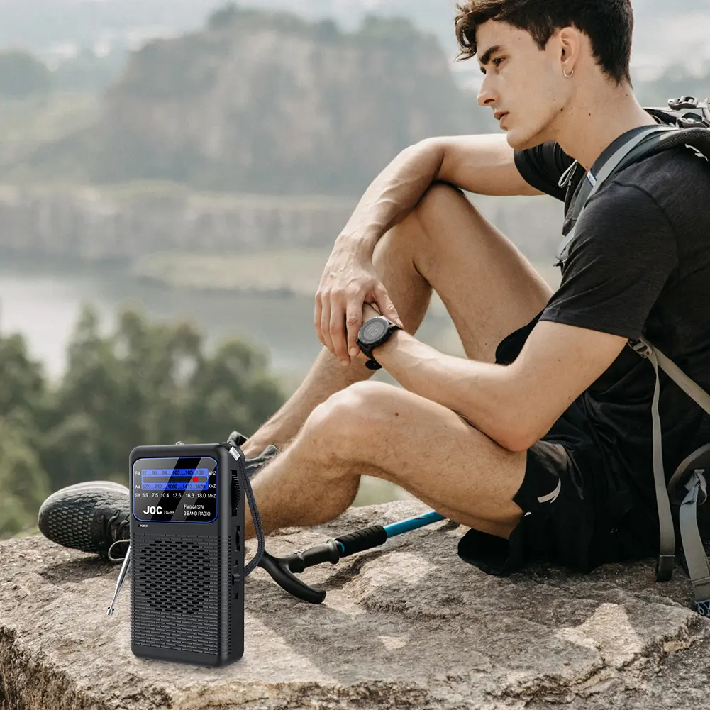Portable Emergency Radio FM AM SW Radio Transistor with LED Flashlight Battery Operated Radio Player for Outdoor Camping Hiking