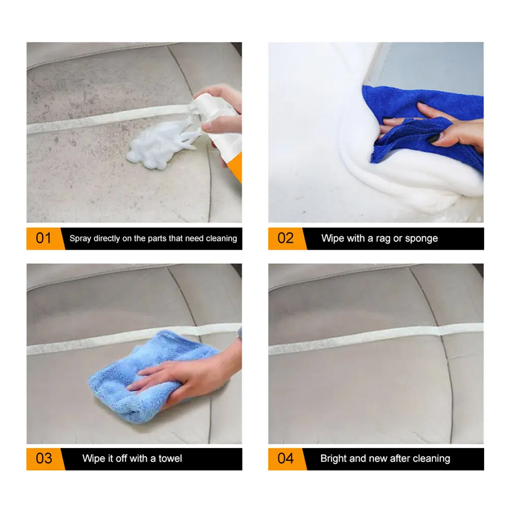 30ml Multi-purpose Foam Cleaner Spray Foam Cleaning Leather Car Dashboard Cleaner Stain Removal Maintenance Wash Car Accessories