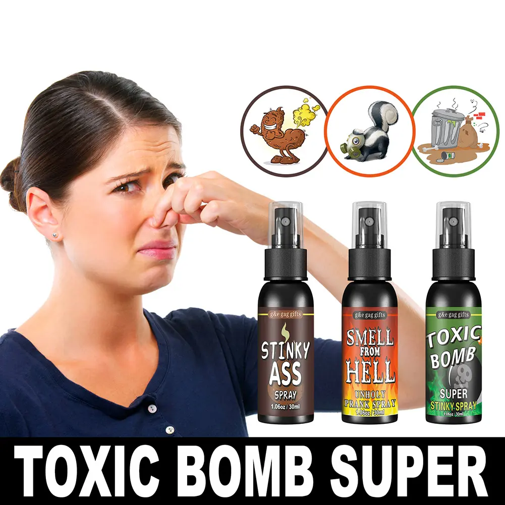 30ml Fart Gag Spray Prank Joke Plastic Smelly Stinky Gags Party Supplies Spray Can Stink for Adults Kids Non Toxic for Halloween