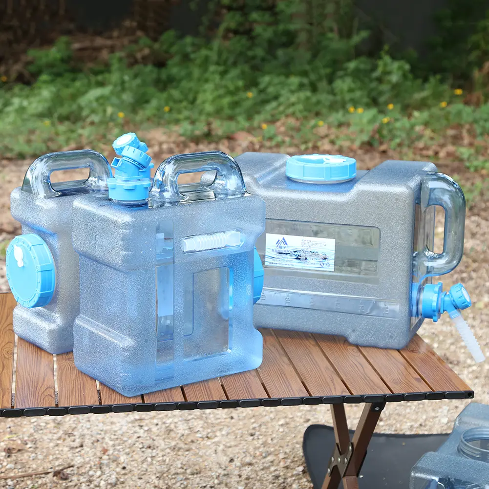 8/12/16L Outdoor Water Bin Large Capacity Camping Bucket with Faucet No Leakage Driving Water Bucket Container for Travel Picnic