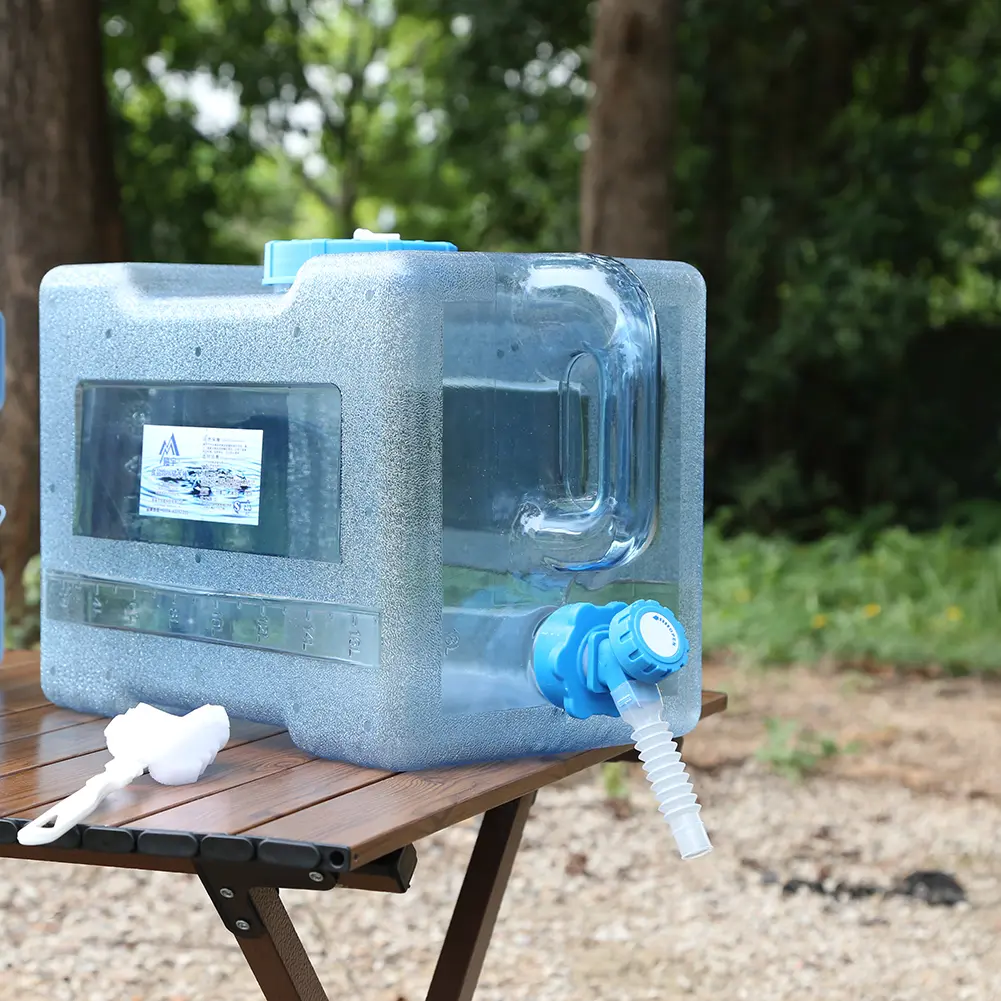 8/12/16L Outdoor Water Bin Large Capacity Camping Bucket with Faucet No Leakage Driving Water Bucket Container for Travel Picnic