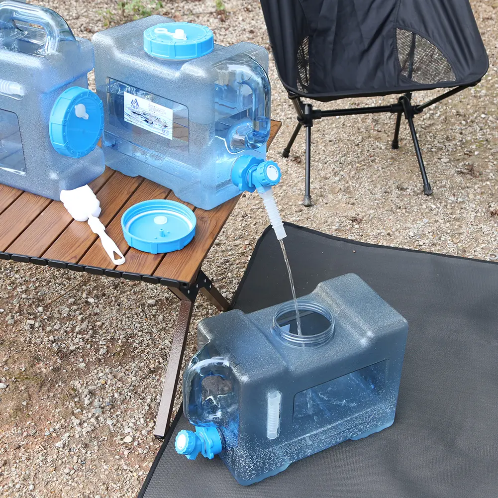 8/12/16L Outdoor Water Bin Large Capacity Camping Bucket with Faucet No Leakage Driving Water Bucket Container for Travel Picnic