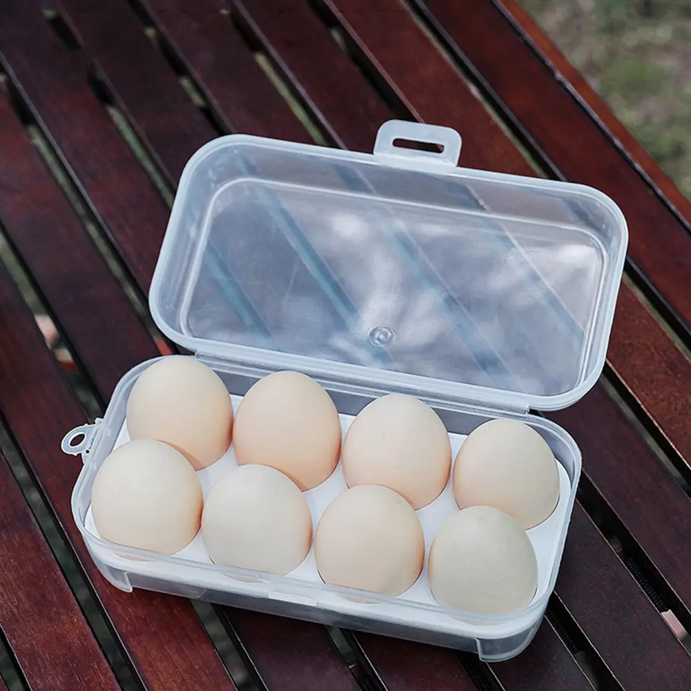 3/4/8 Grids Eggs Box Case Shockproof Egg Holder Kitchen Food Container Case Transparent Egg Organizer for Outdoor Camping Picnic