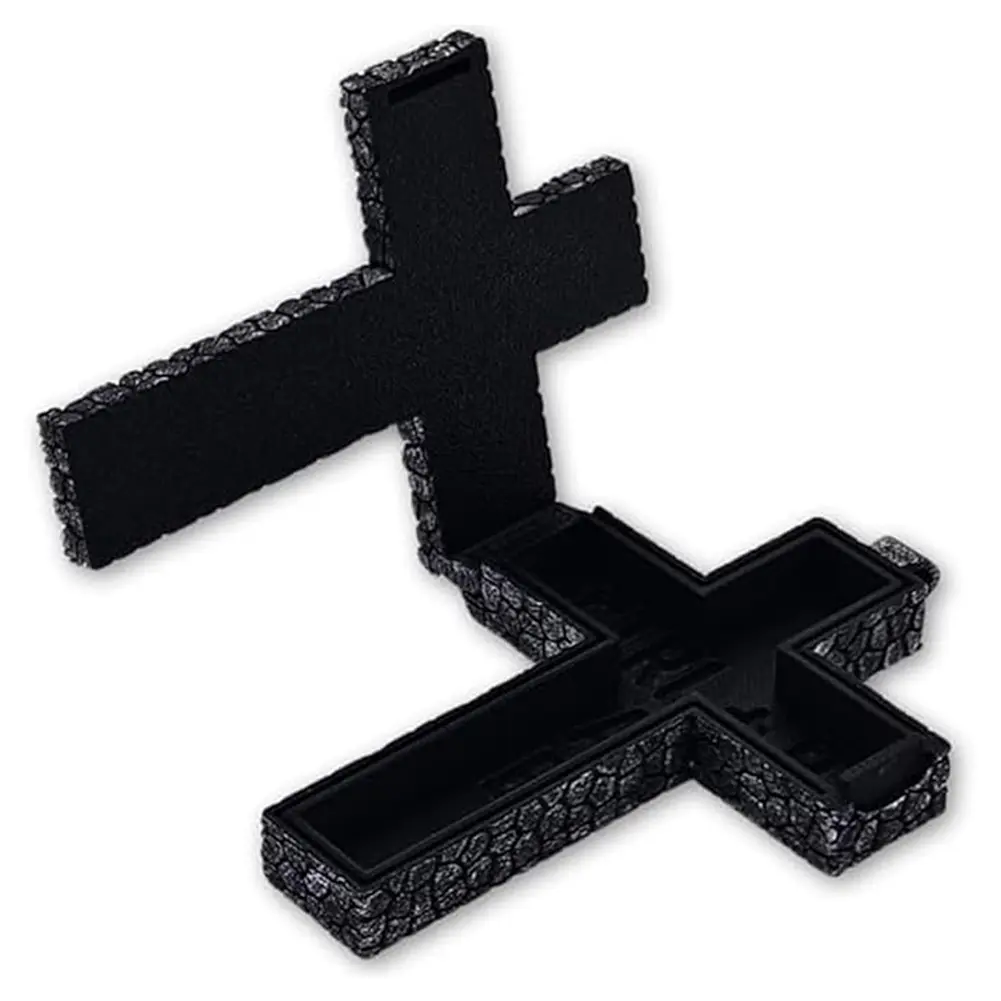 Cross Necklace with Secret Compartment Vintage Charm Jewelry Old Cross Pendant 3D Metal Cross Shaped Necklace for Women Men