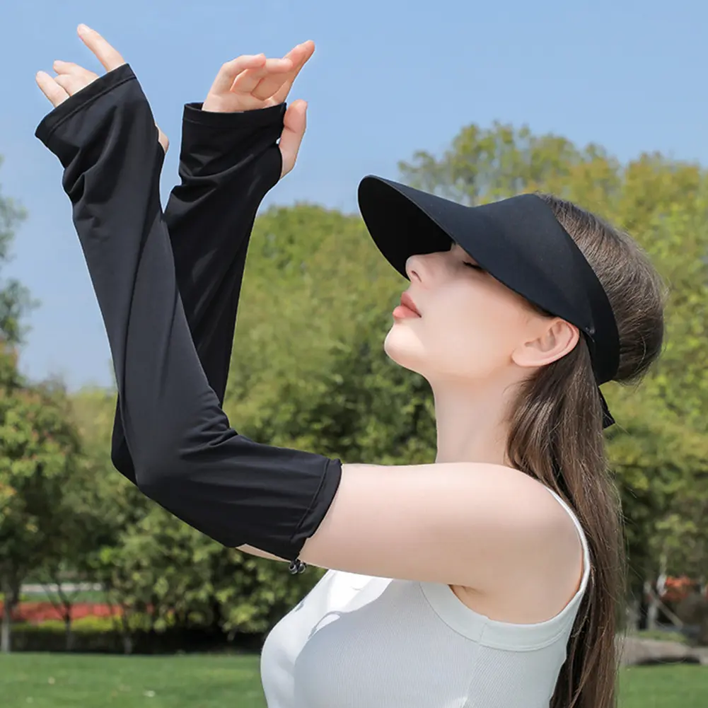 2PCS Ice Silk Cooling Arm Cover UV Protection Arm Sleeves Sunscreen Sleeves Woman Men Summer Cycling Driving Anti-sunburn Sleeve