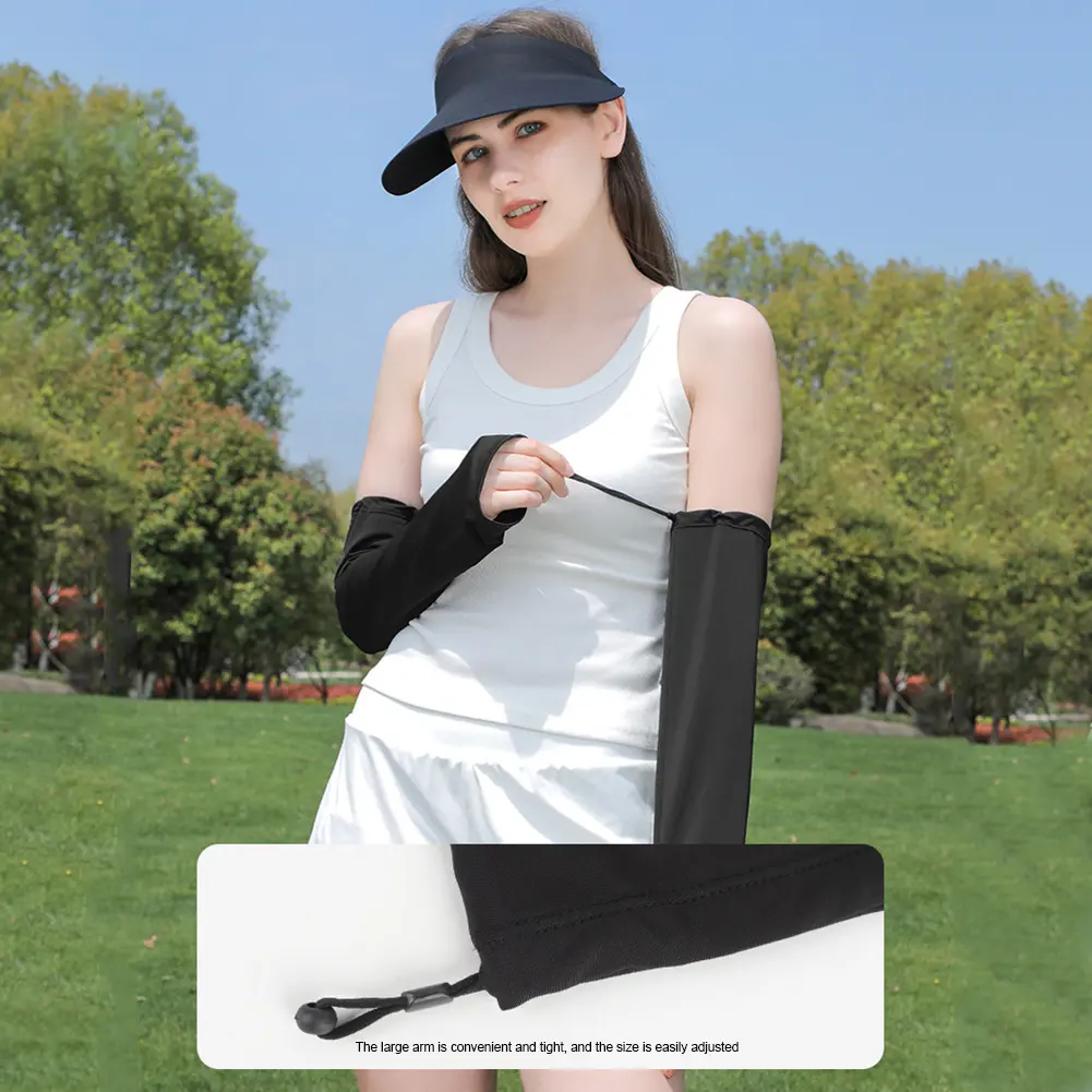 2PCS Ice Silk Cooling Arm Cover UV Protection Arm Sleeves Sunscreen Sleeves Woman Men Summer Cycling Driving Anti-sunburn Sleeve