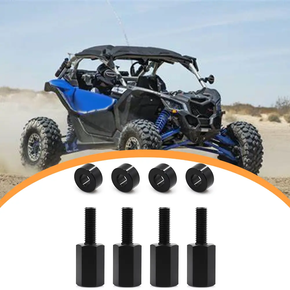 4Pcs Aluminum Alloy Mount Brackets with 4 Spacers ATV Seat Riser Lift Mount Kits UTV Lift Up Seats Fit for Can-Am Maverick X3