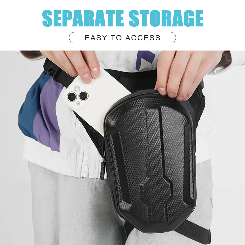 Motorcycle Drop Leg Side Bag Hard Shell Bike Saddle Bag Side Suitcase Fanny Pack Outdoor Casual Waist Bag Motorcycle Accessories