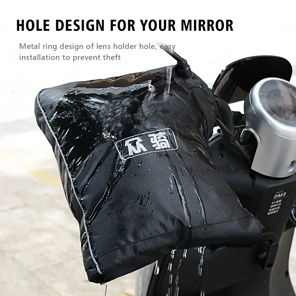 Waterproof Motorcycle Handlebar Muffs Hand Protector Winter Windproof Thickened Warm Thermal Mobile Handle Bar Cover Gloves