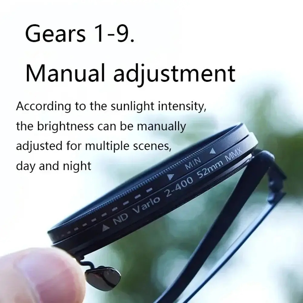 Adjustable 1-9 Level Polarized Sunglasses Men Women Punk Round Sun Glasses ND9 Adjustable Dimming Driving Eyeglasses for Outdoor
