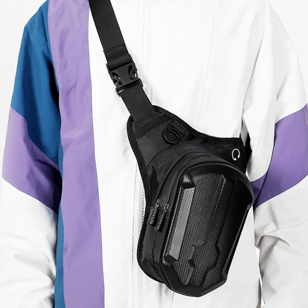 Motorcycle Drop Leg Side Bag Hard Shell Bike Saddle Bag Side Suitcase Fanny Pack Outdoor Casual Waist Bag Motorcycle Accessories