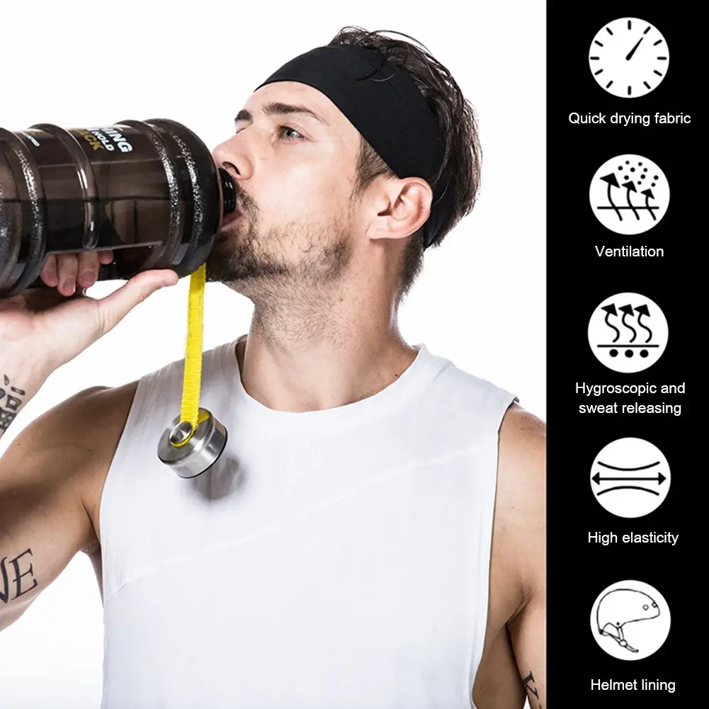 1-6PCS Elastic Sports Headband Men Women Fitness Yoga Gym Head Band Anti-slip Breathable Hair Sweatband for Outdoor Running