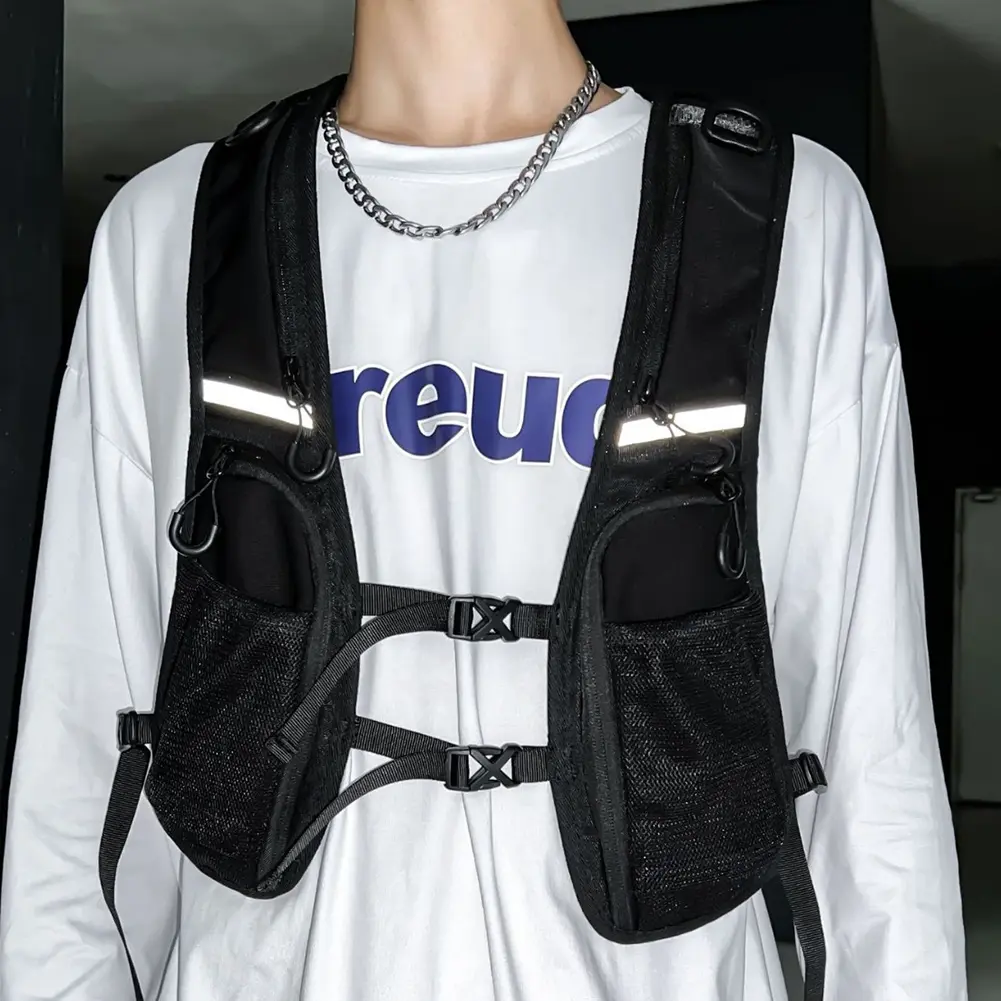 Tactical Vest Chest Packs Men Fashion Waterproof Chest Rig Bag Waistcoat Multi-function Storage Backpack for Cycling Running