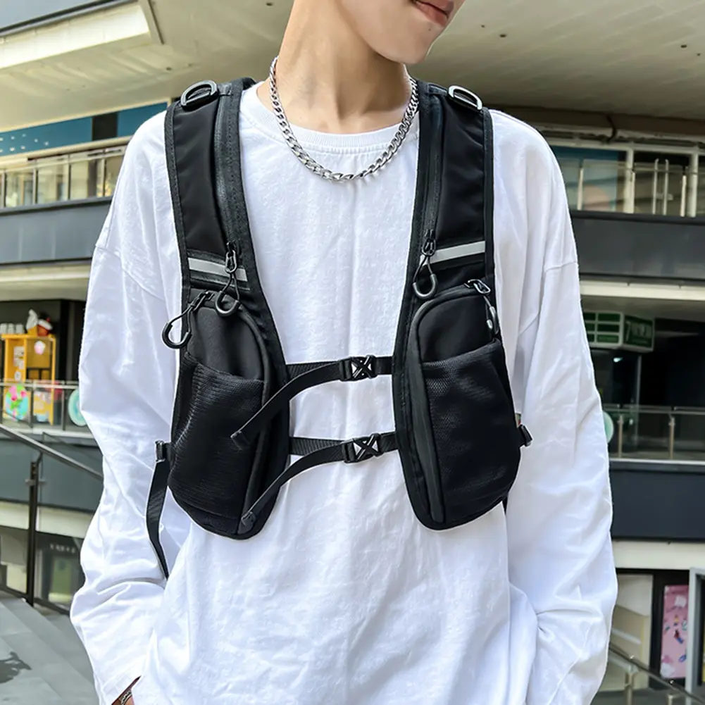 Tactical Vest Chest Packs Men Fashion Waterproof Chest Rig Bag Waistcoat Multi-function Storage Backpack for Cycling Running