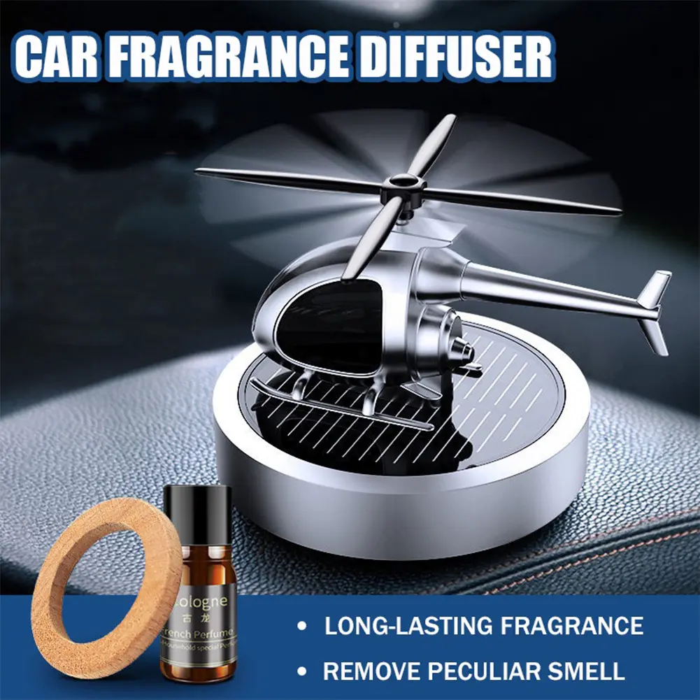 Solar Rotary Helicopter Car Air Freshener Odor Removal Aromatherapy Car Fragrance Diffuser Ornaments Car Interior Decorations