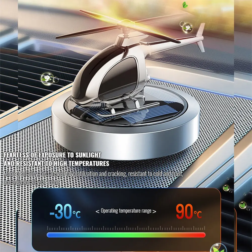Solar Rotary Helicopter Car Air Freshener Odor Removal Aromatherapy Car Fragrance Diffuser Ornaments Car Interior Decorations