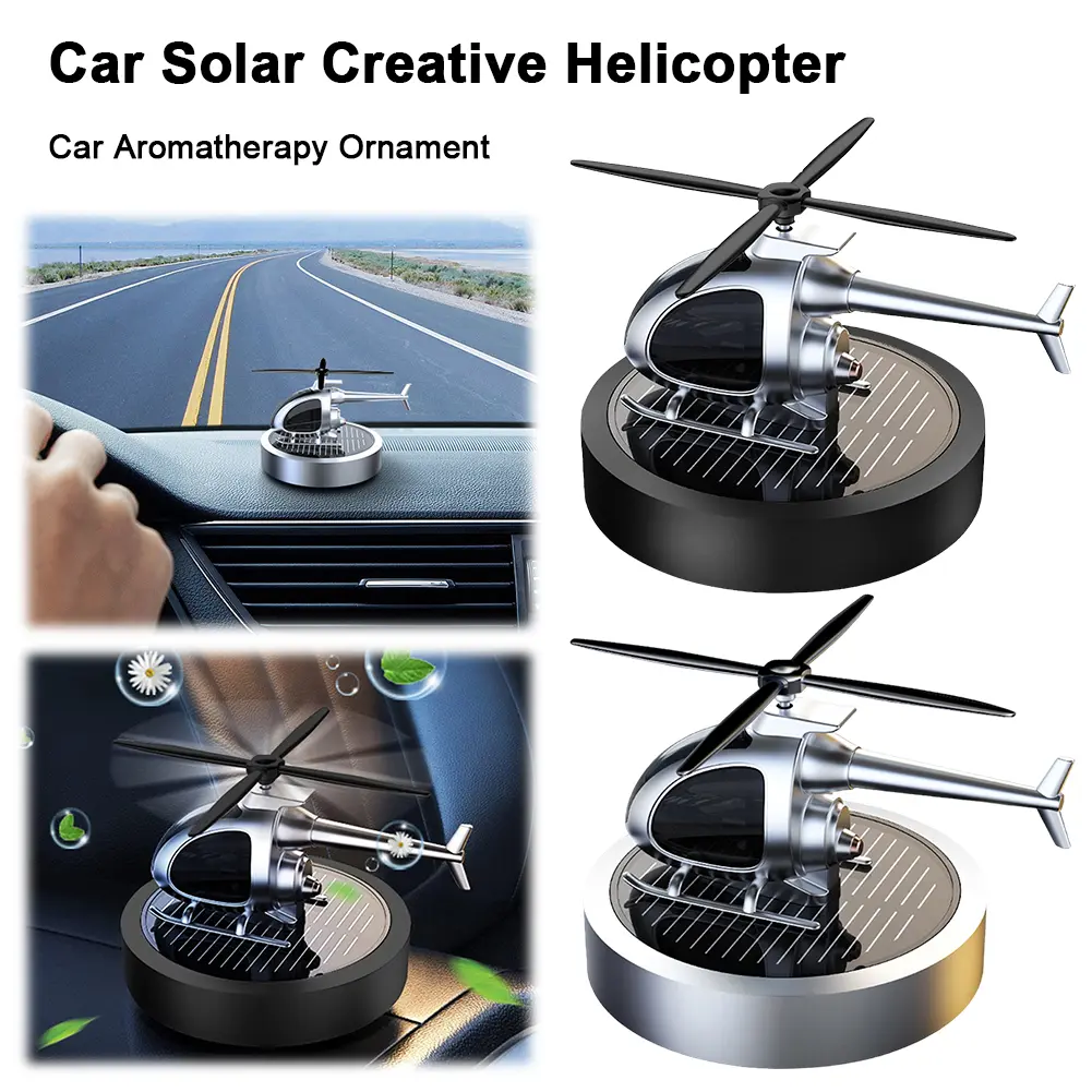 Solar Rotary Helicopter Car Air Freshener Odor Removal Aromatherapy Car Fragrance Diffuser Ornaments Car Interior Decorations