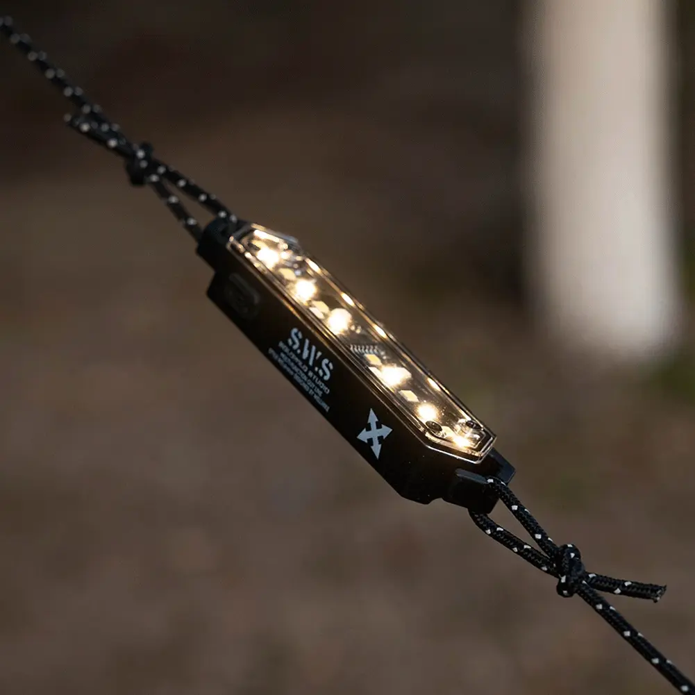 1PC Wind Rope Buckle Light Tent Wind Rope Warning Light Waterproof Lightweight Magnetic Suction Camping Lamp for Outdoor Picnic