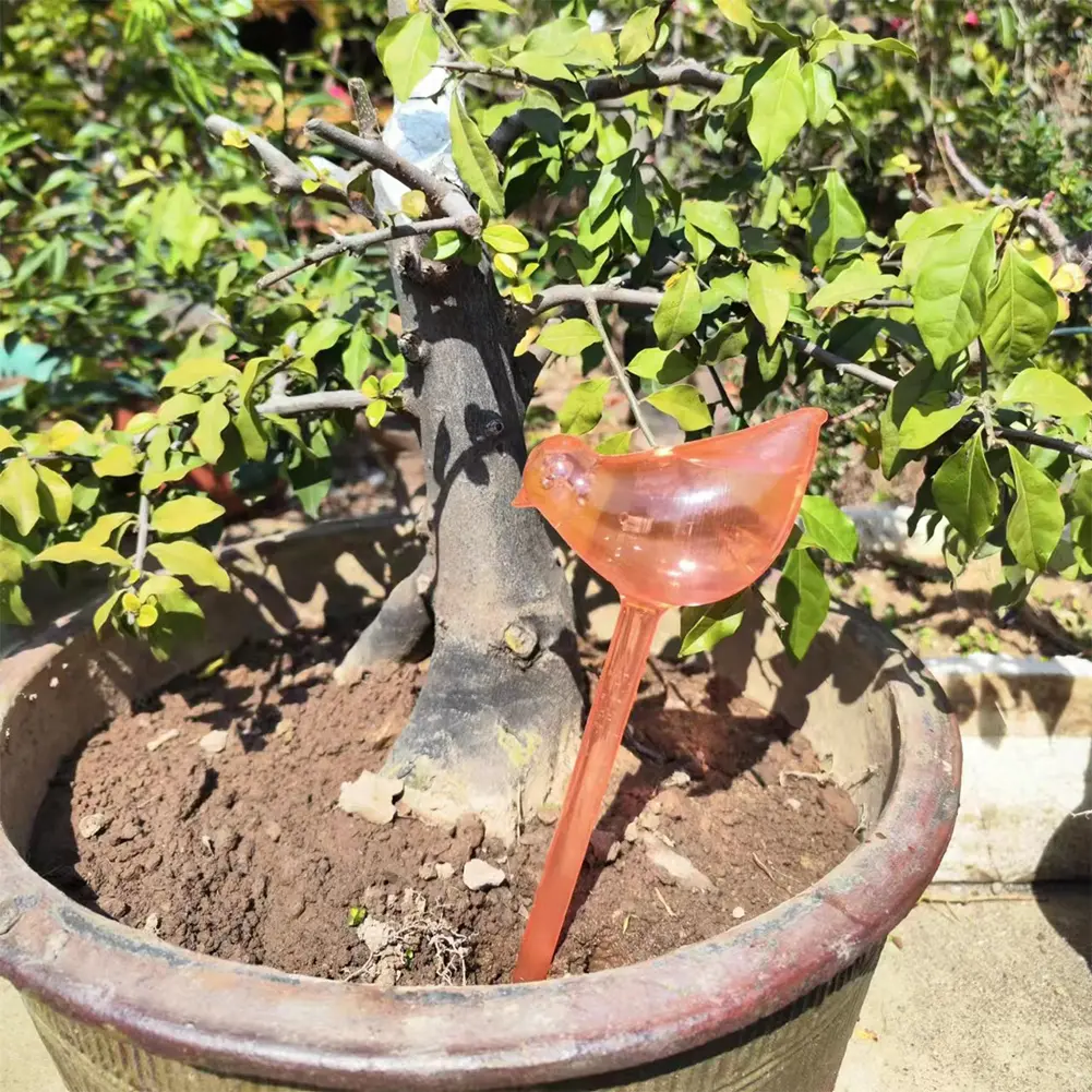 6-1Pc PVC Transparent Plants Watering Bulbs Bird Shape Automatic Drip Irrigation Self Watering Device Home Flower Waterer Bulbs