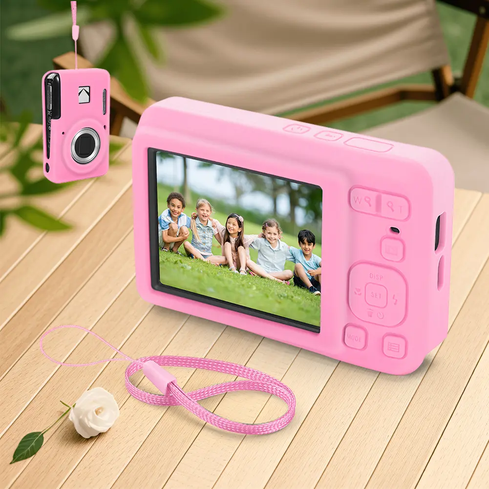 For Kodak PIXPRO FZ55 Digital Camera Soft Silicone Case with Lanyard Anti Scratch Protective Sleeve Cover Camera Accessories