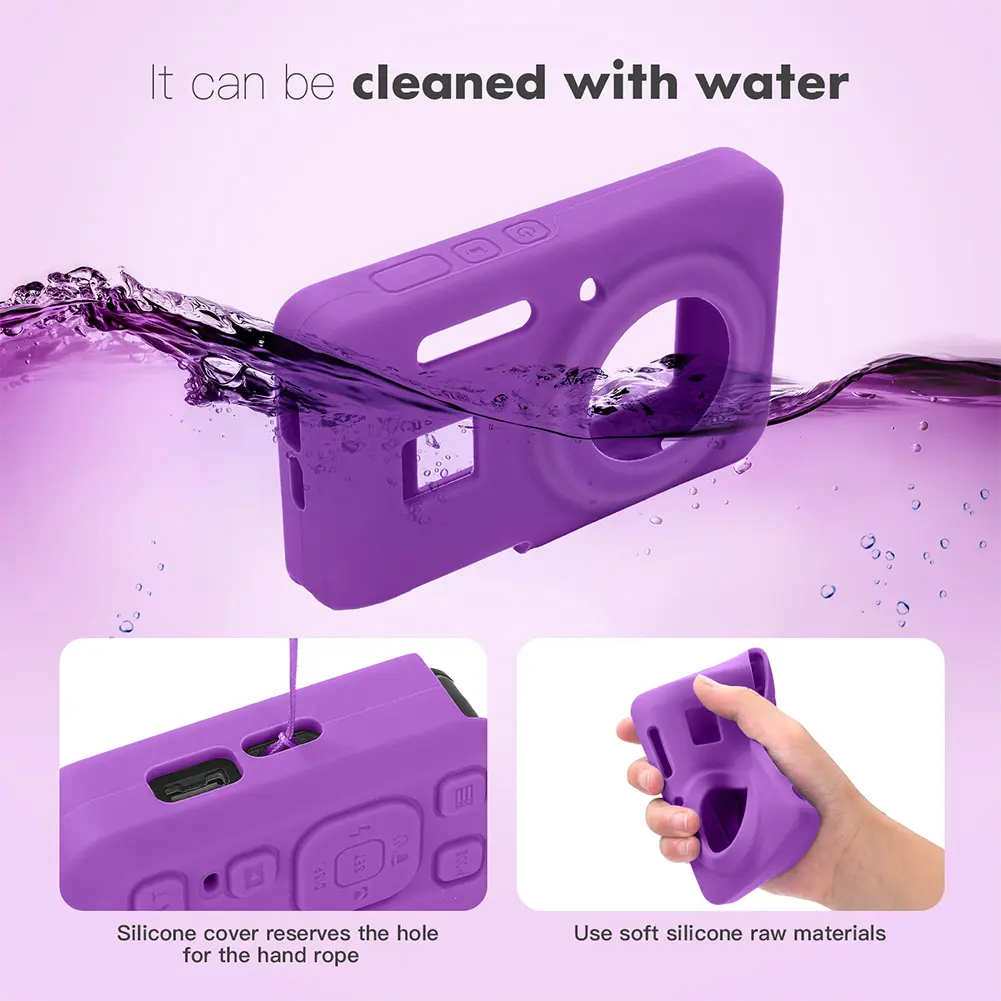 For Kodak PIXPRO FZ55 Digital Camera Soft Silicone Case with Lanyard Anti Scratch Protective Sleeve Cover Camera Accessories