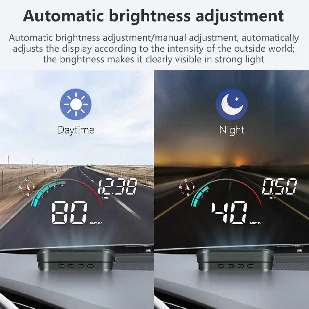 Car Head Up Display Projector Screen Speed Meter Overspeed Alarm Digital GPS Speedometer with Odometer Smart Head Up Display
