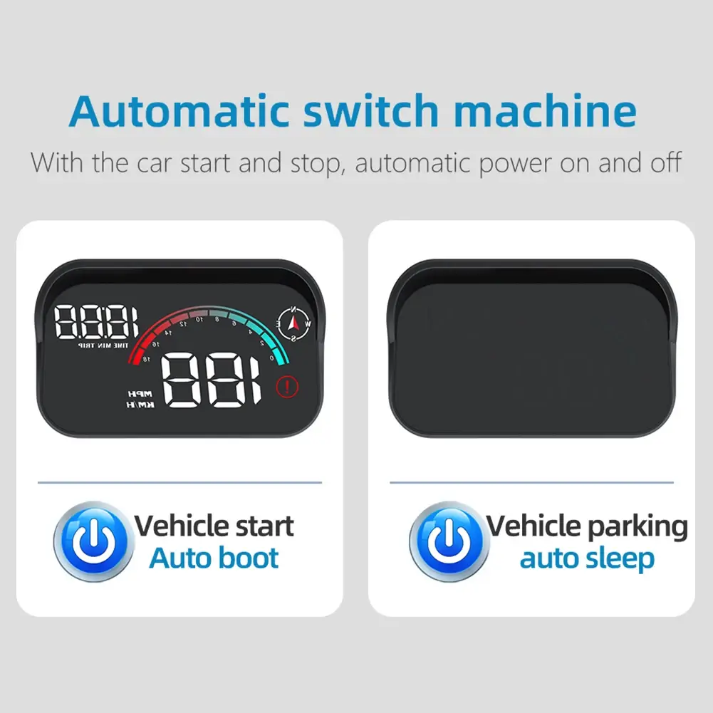 Car Head Up Display Projector Screen Speed Meter Overspeed Alarm Digital GPS Speedometer with Odometer Smart Head Up Display