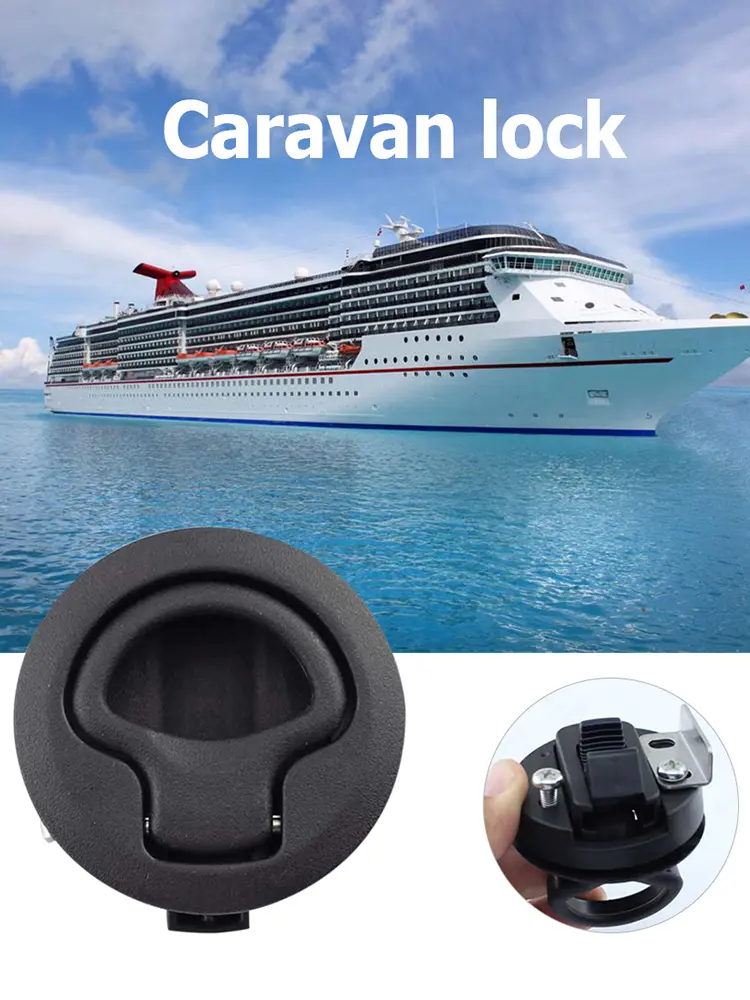Pull Slam Latch Flush for Boat Marine Deck Locker Plastic Boat Accessories Marine Round