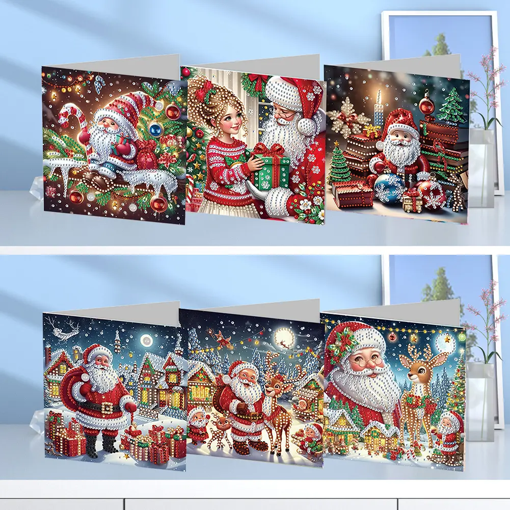 Diamond Painting Greeting Card Diamond Painting Mosaic Postcards DIY Handmade Daily Wish Cards Gifts Christmas Decorations 2024