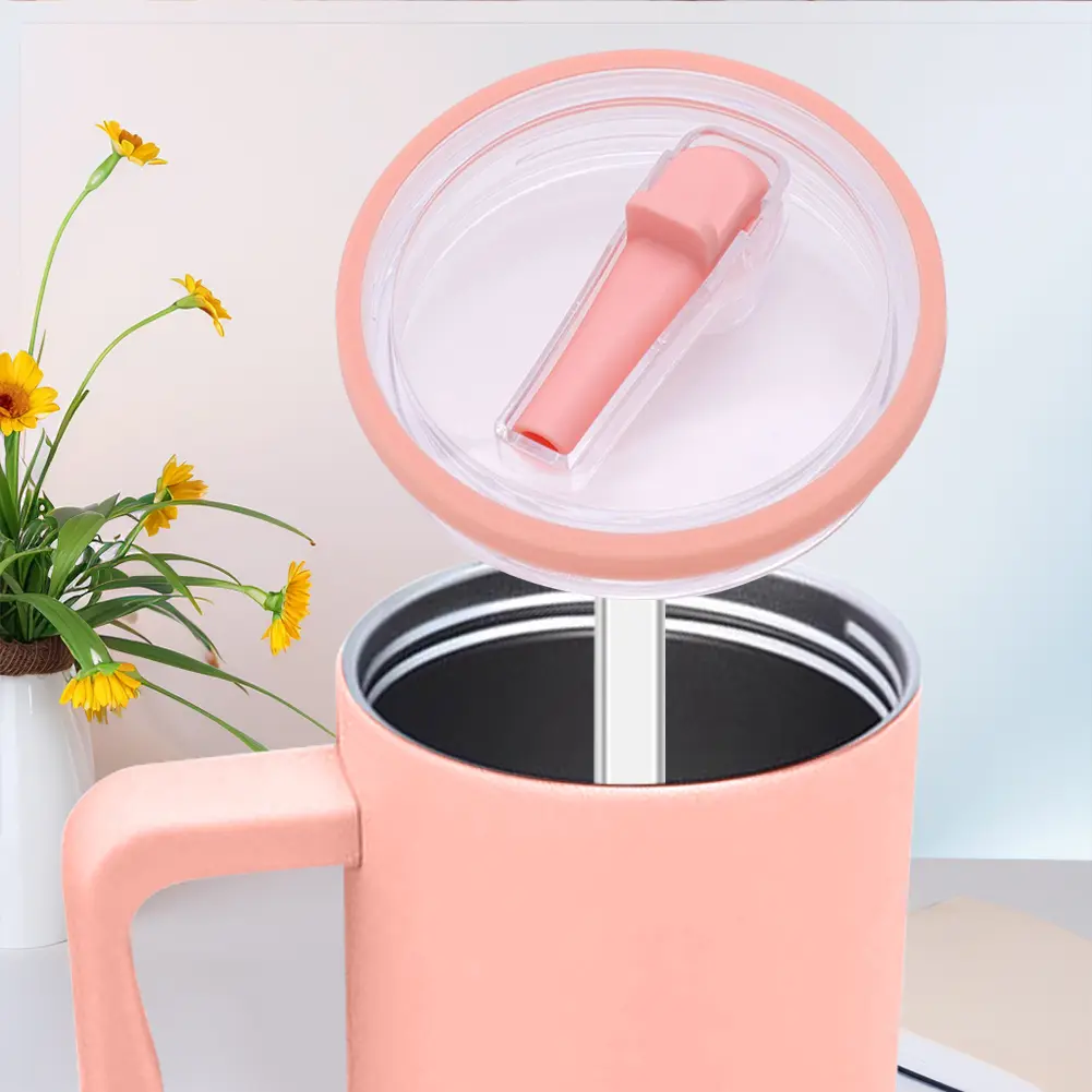 For Stanley 40oz Tumblers Flip Straw Lid Replacement Spill Proof Tumbler Flip Straw Lid Splash Resistant Cover for Stanley Cup