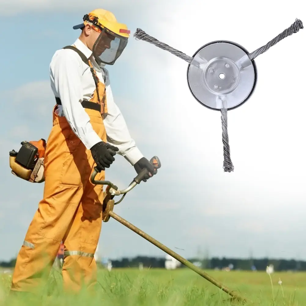 3/6T Steel Wire Grass Trimmer Head Blades Universal Lawn Mower Weed Brush Cutter Head Removal Moss Rust Weeding Gardening Tools