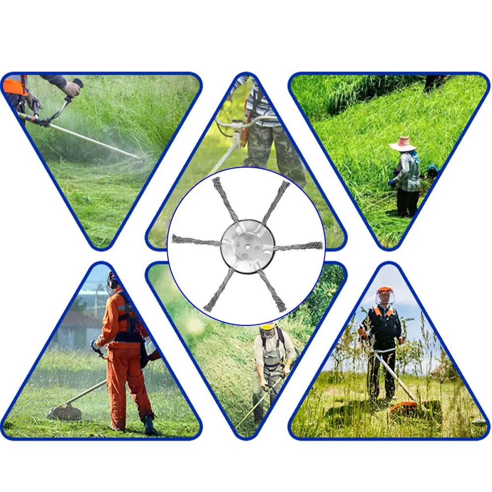 3/6T Steel Wire Grass Trimmer Head Blades Universal Lawn Mower Weed Brush Cutter Head Removal Moss Rust Weeding Gardening Tools