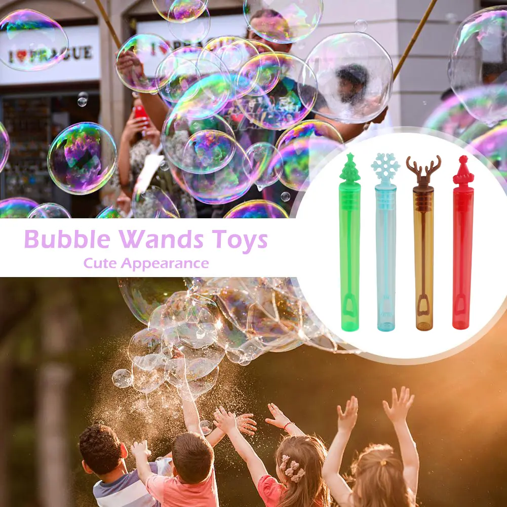 24/10PCS Kindergarten Bubble Wand Tube Empty Bubble Soap Bottle Baby Shower Toy Wedding Gifts For Guests Birthday Party Supplies