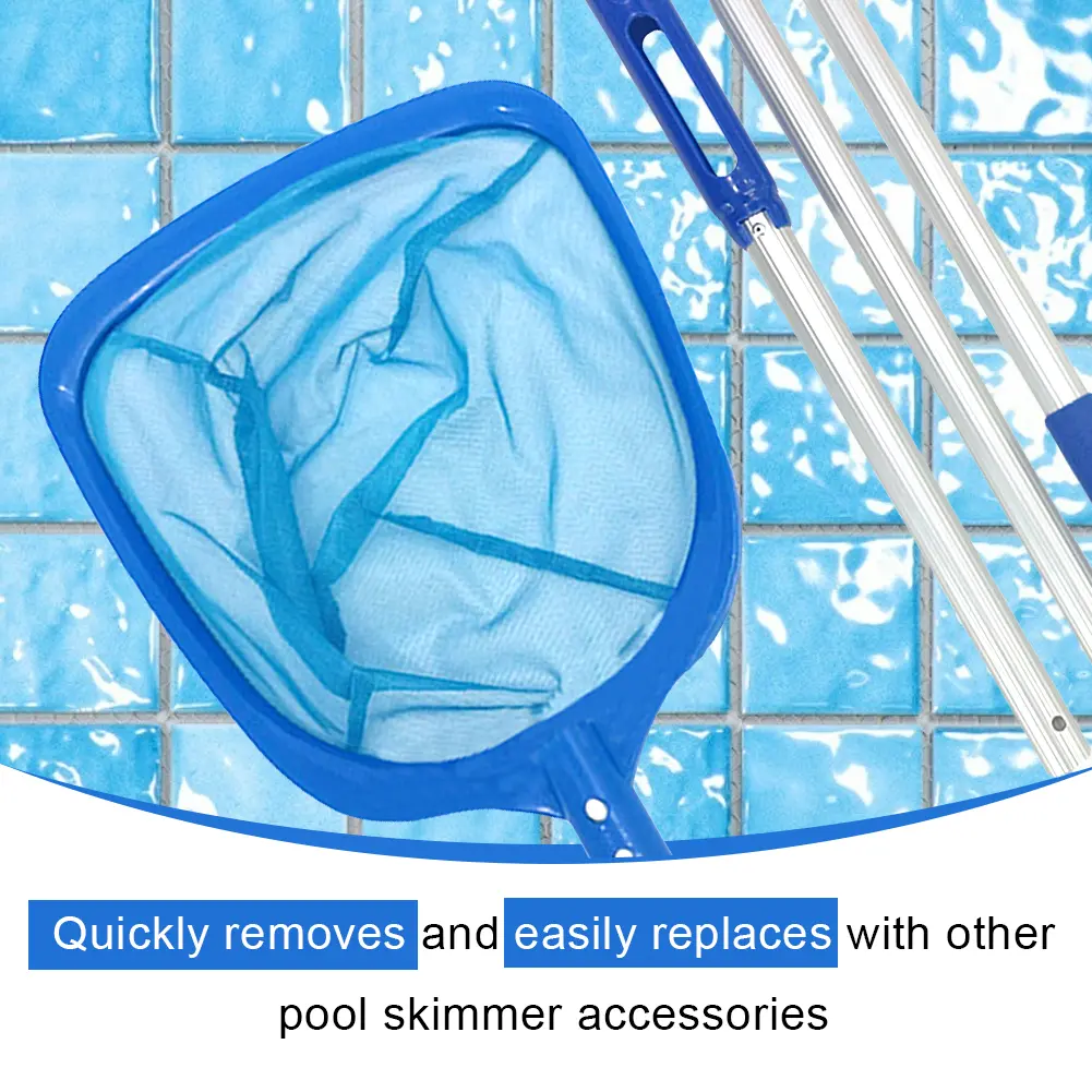 Pool Skimmer Net Pool Landing Net with Telescopic Rod Lightweight Multifunction for In-Ground & Above Ground Swimming Pools